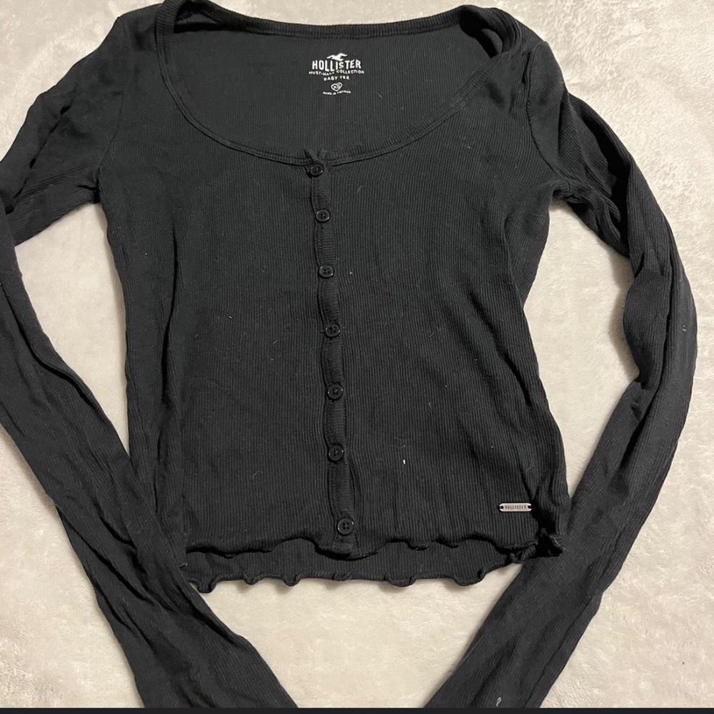 Hollister Black Fitted Button Down Shirt